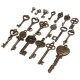 19Pcs Antique Vintage Old Look Skeleton Key Set Lot Pendant Heart Bow Lock Steampunk Jewel