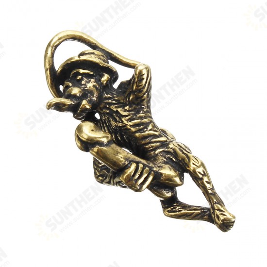 1pc Thai Amulet Paladkik Monkey Key Clip Chain Miniature Brass Magic Holy Wealthy Luck Gift Decor