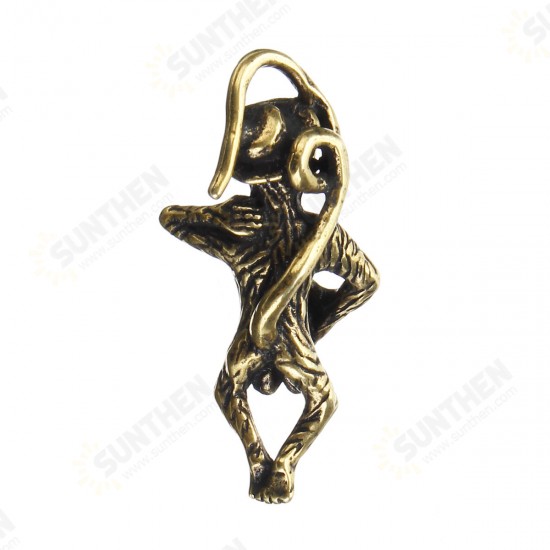 1pc Thai Amulet Paladkik Monkey Key Clip Chain Miniature Brass Magic Holy Wealthy Luck Gift Decor