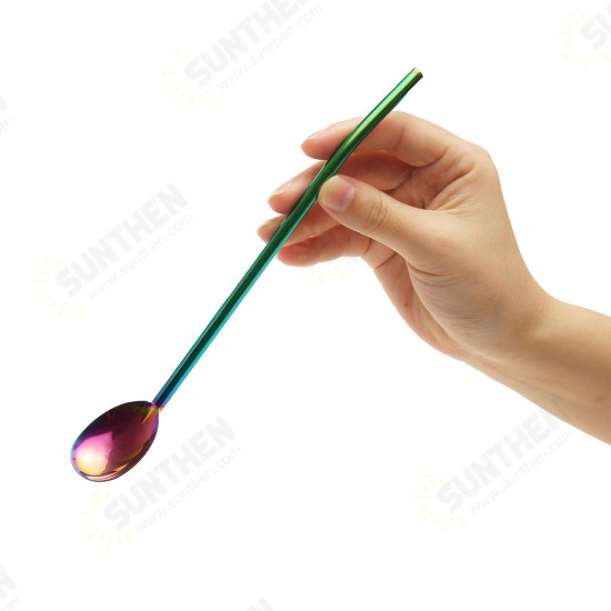 2 in 1 Spoon Drinking Straw Stainless Steel 304 Drinking Coffee Straw Stirring Spoon Straws Spoon & Straw