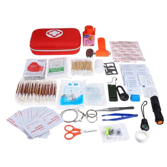 250Pcs First Aid Emergency SOS Survival Kit Bag Gear For Travel Camping Outdoor Home
