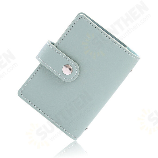 26 Card Slots Portable Leather Wallet Anti-theft Brush Shield NFC/RFID Card Holder