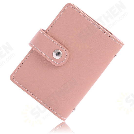 26 Card Slots Portable Leather Wallet Anti-theft Brush Shield NFC/RFID Card Holder