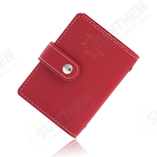 26 Card Slots Portable Leather Wallet Anti-theft Brush Shield NFC/RFID Card Holder