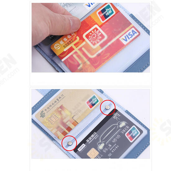 26 Card Slots Portable Leather Wallet Anti-theft Brush Shield NFC/RFID Card Holder