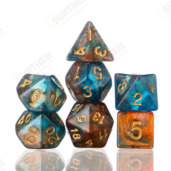 28Pcs Galaxy Concept Polyhedral Dice Acrylic Dices Role Playing Board Table Game With Pouch