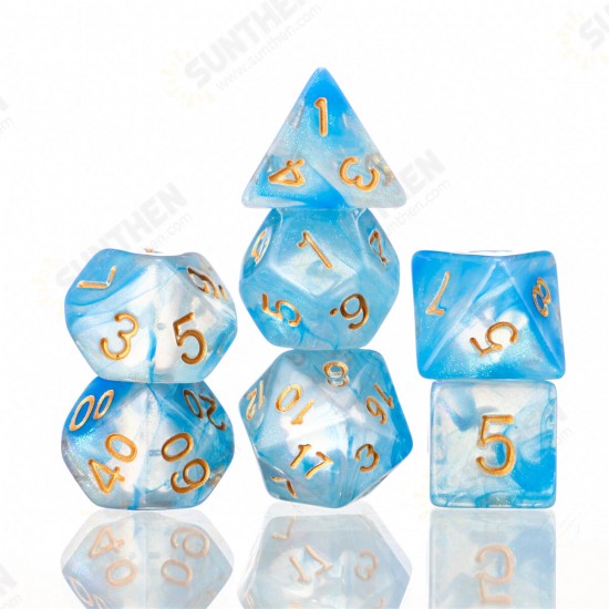 28Pcs Galaxy Concept Polyhedral Dice Acrylic Dices Role Playing Board Table Game With Pouch