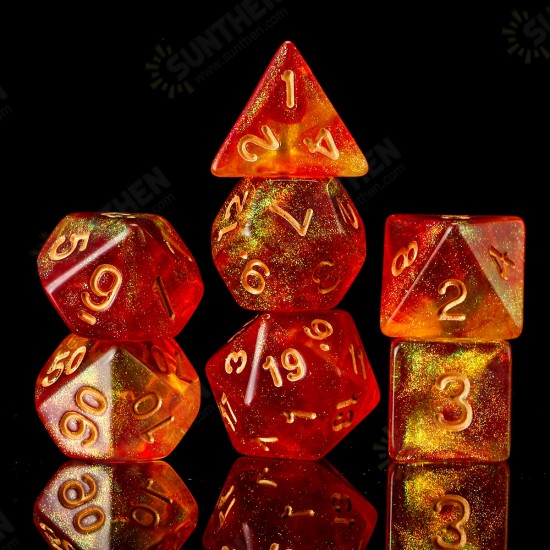 28Pcs Galaxy Concept Polyhedral Dice Acrylic Dices Role Playing Board Table Game With Pouch