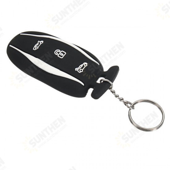 3 Button Silicone Smart Remote Key Cover Fob Case Key Holder With Key Chain Fits For Tesla Model X