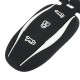 3 Button Silicone Smart Remote Key Cover Fob Case Key Holder With Key Chain Fits For Tesla Model X