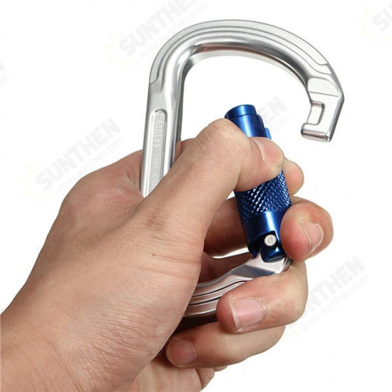 30KN Aluminum Alloy D Shape Carabiner Buckle Climbing Safety Device Tool