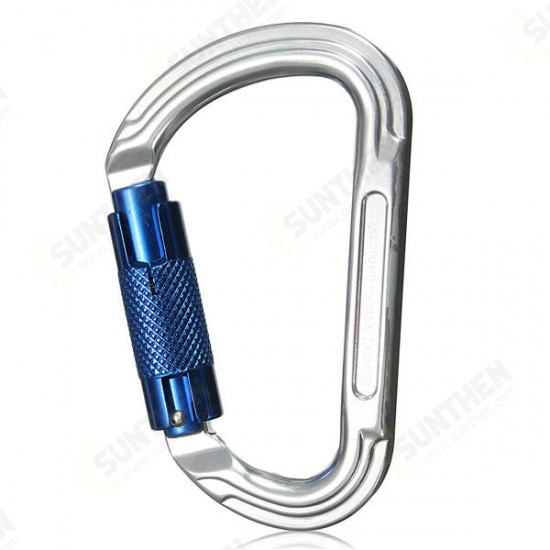 30KN Aluminum Alloy D Shape Carabiner Buckle Climbing Safety Device Tool