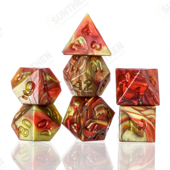 3/7Pcs Polyhedral Dices For Dungeons Dragons Games D20 D12 D10 D8 D6 D4 + Pouch