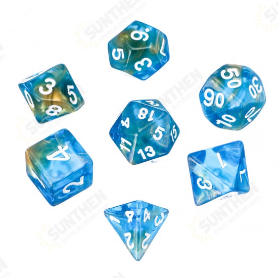 3/7Pcs Polyhedral Dices For Dungeons Dragons Games D20 D12 D10 D8 D6 D4 + Pouch