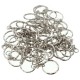 50Pcs 55mm Keyring Blanks Silver Tone Keychain Key Fob Split Rings 4 Link Chain