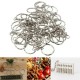 50Pcs 55mm Keyring Blanks Silver Tone Keychain Key Fob Split Rings 4 Link Chain