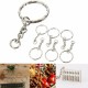 50Pcs 55mm Keyring Blanks Silver Tone Keychain Key Fob Split Rings 4 Link Chain