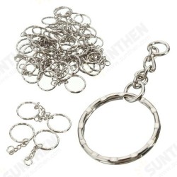 50Pcs 55mm Keyring Blanks Silver Tone Keychain Key Fob Split Rings 4 Link Chain 50Pcs 55mm Keyring Blanks Silver Tone Keychain Key Fob Split Rings 4 Link Chain