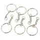 50Pcs 55mm Keyring Blanks Silver Tone Keychain Key Fob Split Rings 4 Link Chain