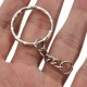 50Pcs 55mm Keyring Blanks Silver Tone Keychain Key Fob Split Rings 4 Link Chain