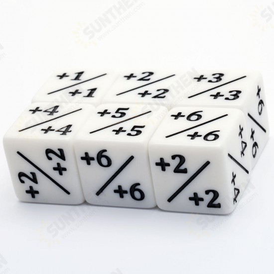 6 Pcs White Dice Counters +1/+1 for MTG Magic The Gathering and Others