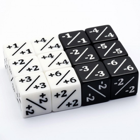 6 Pcs White Dice Counters +1/+1 for MTG Magic The Gathering and Others