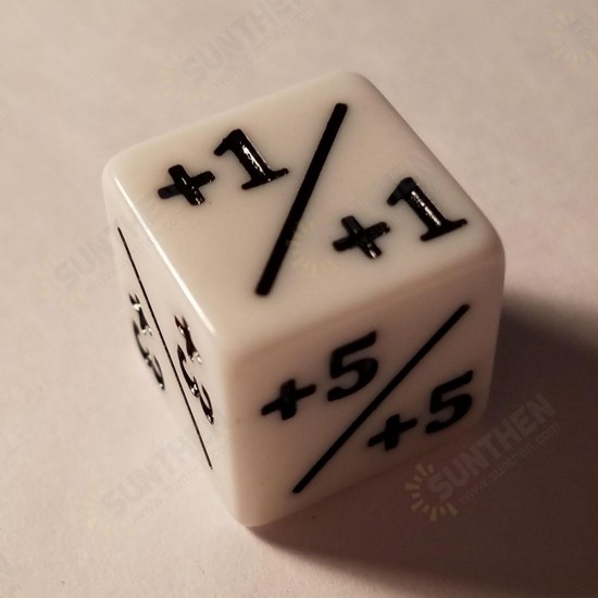 6 Pcs White Dice Counters +1/+1 for MTG Magic The Gathering and Others