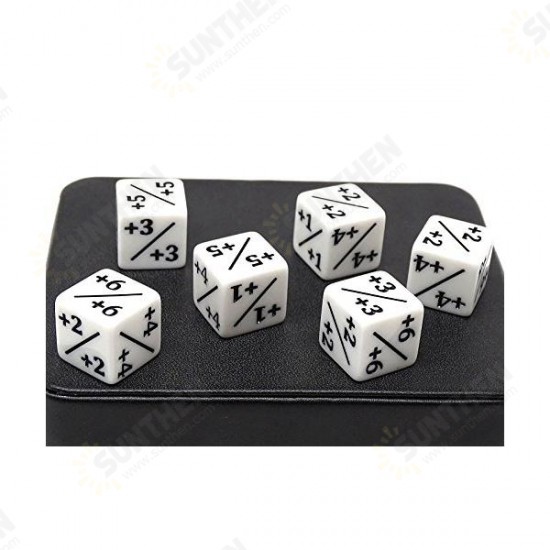 6 Pcs White Dice Counters +1/+1 for MTG Magic The Gathering and Others