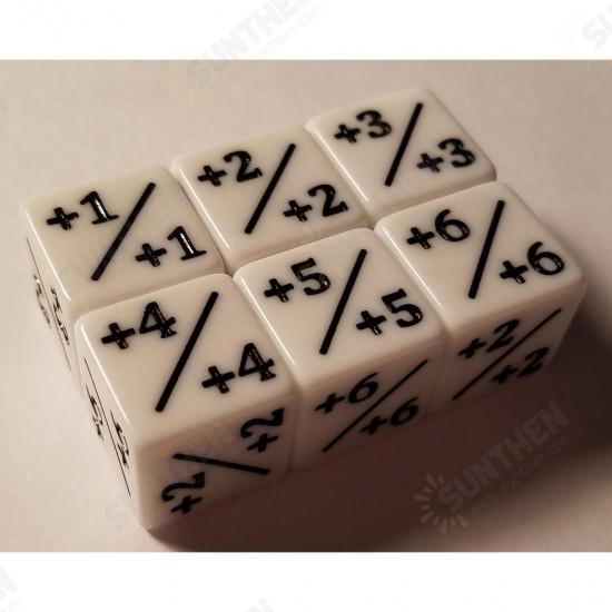 6 Pcs White Dice Counters +1/+1 for MTG Magic The Gathering and Others