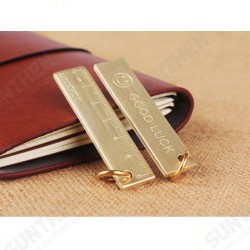60mm EDC Copper Keychain Good Luck Ruler With Key Ring 60mm EDC Copper Keychain Good Luck Ruler With Key Ring