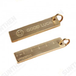 60mm EDC Copper Keychain Good Luck Ruler With Key Ring 60mm EDC Copper Keychain Good Luck Ruler With Key Ring