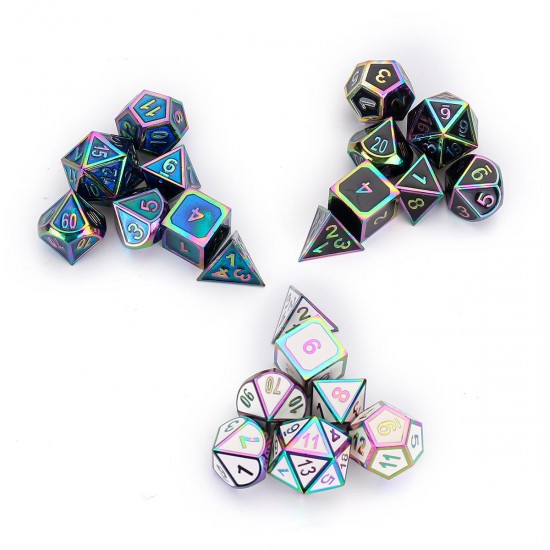 7 Pcs Alloy Polyhedral Dices Set Role Playing Game Accessory For Dungeons Dragons