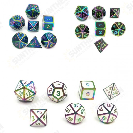 7 Pcs Alloy Polyhedral Dices Set Role Playing Game Accessory For Dungeons Dragons