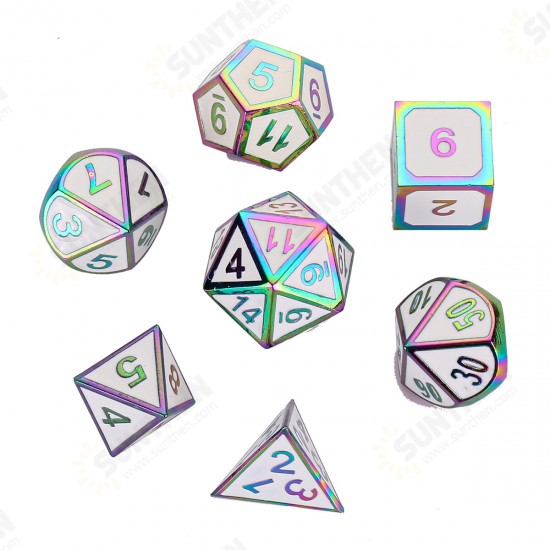 7 Pcs Alloy Polyhedral Dices Set Role Playing Game Accessory For Dungeons Dragons