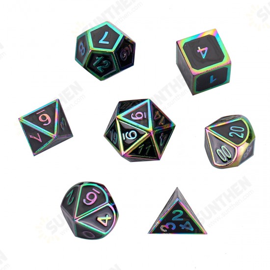 7 Pcs Alloy Polyhedral Dices Set Role Playing Game Accessory For Dungeons Dragons