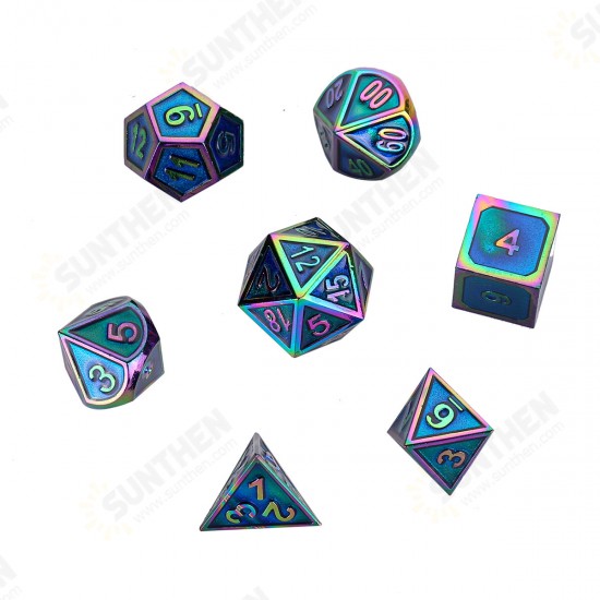 7 Pcs Alloy Polyhedral Dices Set Role Playing Game Accessory For Dungeons Dragons