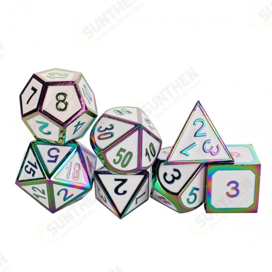 7 Pcs Alloy Polyhedral Dices Set Role Playing Game Accessory For Dungeons Dragons