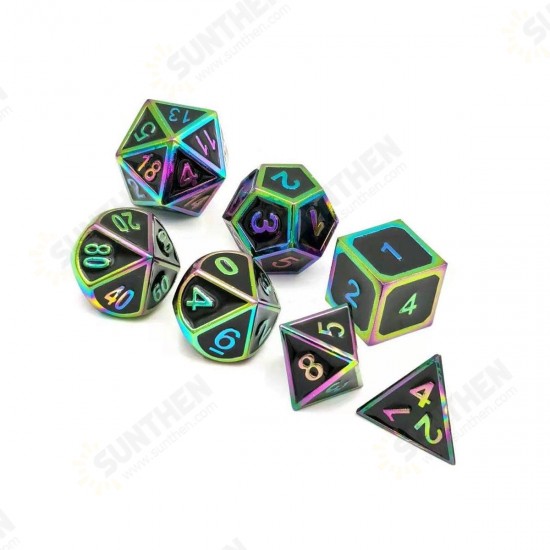 7 Pcs Alloy Polyhedral Dices Set Role Playing Game Accessory For Dungeons Dragons