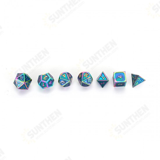 7 Pcs Alloy Polyhedral Dices Set Role Playing Game Accessory For Dungeons Dragons