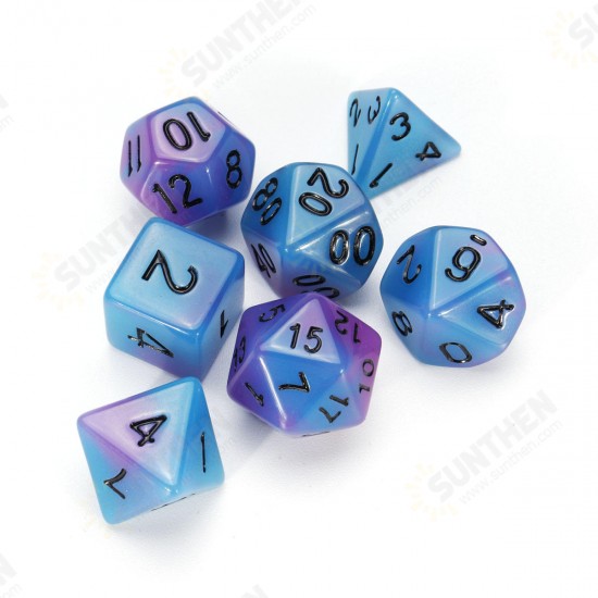 7 Pcs Luminous Polyhedral Dices Multisided Dices Dice Set With Dice Cup For RPG