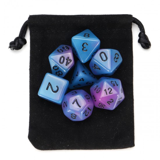 7 Pcs Luminous Polyhedral Dices Multisided Dices Dice Set With Dice Cup For RPG