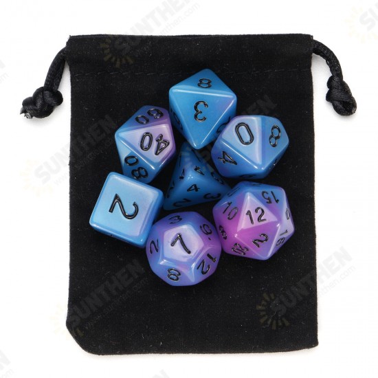 7 Pcs Luminous Polyhedral Dices Multisided Dices Dice Set With Dice Cup For RPG