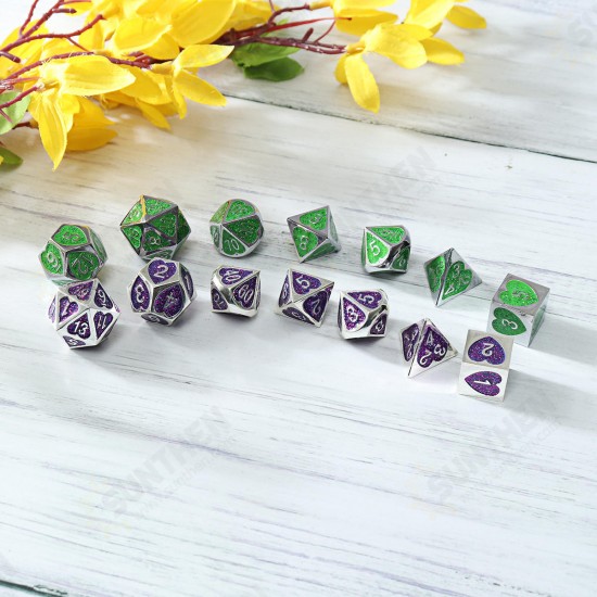 7PCS Metal Polyhedral Dices Set For Dungeons & Dragons Dice Desktop RPG Game