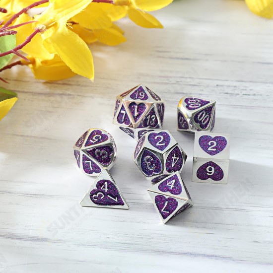 7PCS Metal Polyhedral Dices Set For Dungeons & Dragons Dice Desktop RPG Game