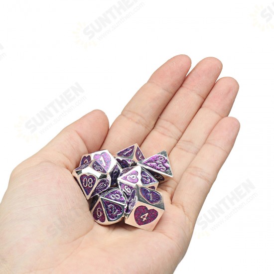 7PCS Metal Polyhedral Dices Set For Dungeons & Dragons Dice Desktop RPG Game