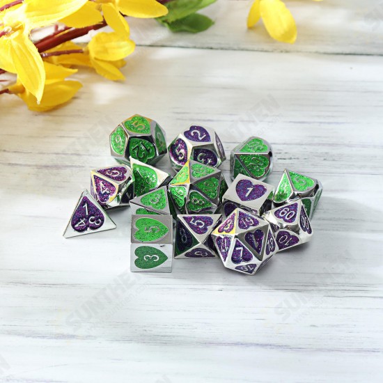 7PCS Metal Polyhedral Dices Set For Dungeons & Dragons Dice Desktop RPG Game