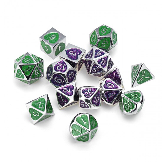 7PCS Metal Polyhedral Dices Set For Dungeons & Dragons Dice Desktop RPG Game