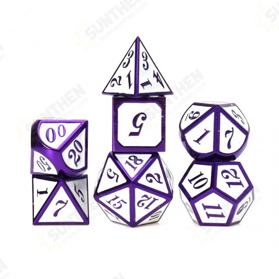 7PCS Metal Polyhedral Dices Set For Dungeons and Dragons Dice Desktop Table RPG Game