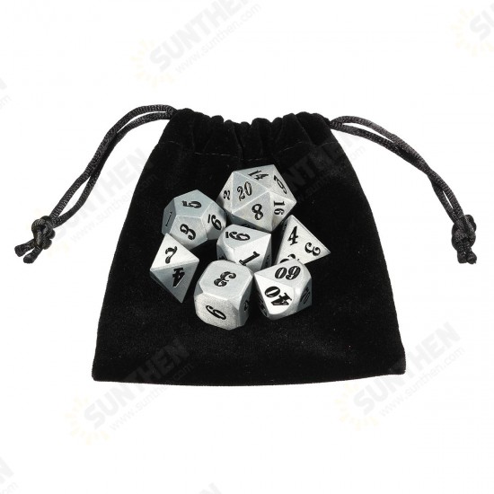 7Pc Solid Metal Heavy Dice Set Polyhedral Dices Role Playing Games Dice Gadget RPG