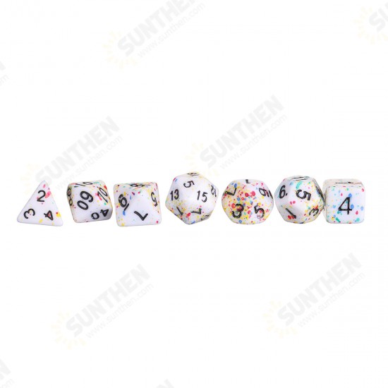 7Pcs Acrylic Polyhedral Dice Set Colorful Board Game Multisided Dices Gadget